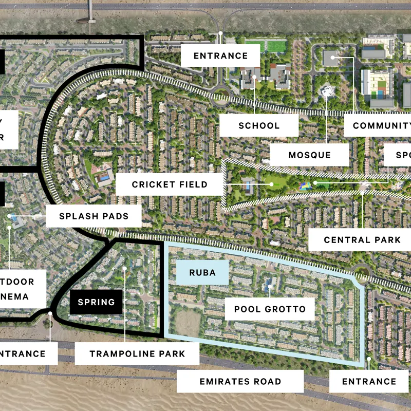 Emaar Ruba Townhouses Phase II location image