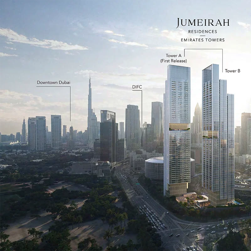 Jumeirah Residences Emirates Towers location image