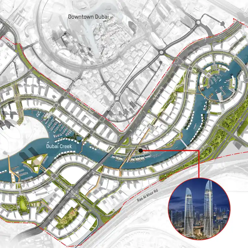 DAMAC Canal Heights 2 location image