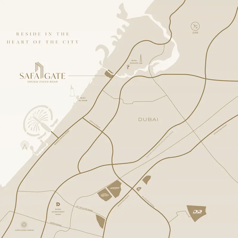 DAMAC Safa Gate location image