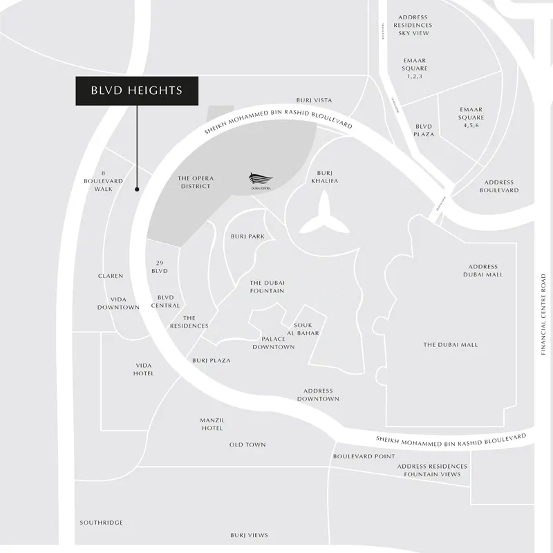 Emaar Boulevard Heights location image