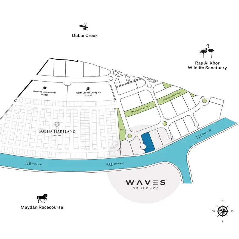 Sobha Waves Opulence location image