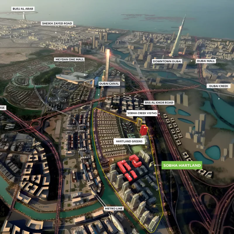 Sobha Water Canal Villas location image
